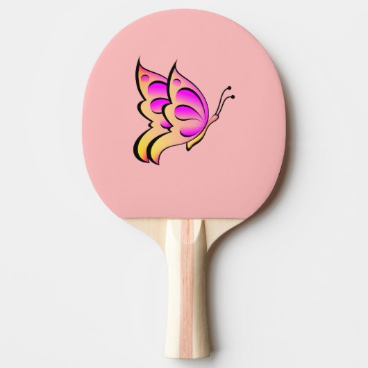 Raquette De Ping Pong papillon rose - ajouter un nom (Devant)