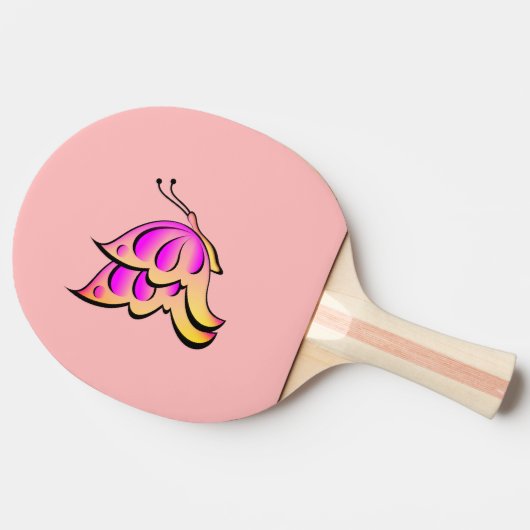 Raquette De Ping Pong papillon rose - ajouter un nom (Côté)