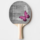 Raquette De Ping Pong Papillon rose Rustique Ping Paddle (Devant)