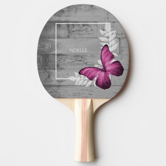 Raquette De Ping Pong Papillon rose Rustique Ping Paddle (Devant)