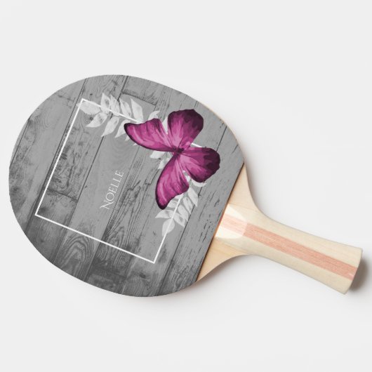 Raquette De Ping Pong Papillon rose Rustique Ping Paddle (Côté)