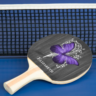 Raquette De Ping Pong Papillon rustique violet Personnalisé