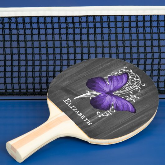 Raquette De Ping Pong Papillon rustique violet Personnalisé (Insitu)