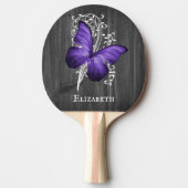 Raquette De Ping Pong Papillon rustique violet Personnalisé (Devant)