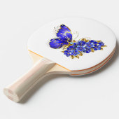 Raquette De Ping Pong Papillon saphir à fleurs (Devant Angle)