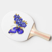 Raquette De Ping Pong Papillon saphir à fleurs (Côté)