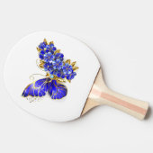Raquette De Ping Pong Papillon saphir à fleurs (Côté)