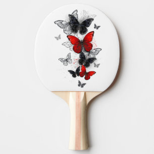 Raquette De Ping Pong Papillons noirs et rouges volants