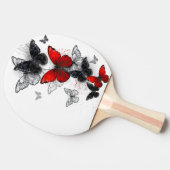 Raquette De Ping Pong Papillons noirs et rouges volants (Côté)