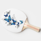 Raquette De Ping Pong Papillons volants bleus Morpho (Côté)