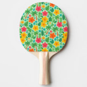 Raquette De Ping Pong Paradis tropical - Palm Feuilles & Hibiscus Motif (Devant)