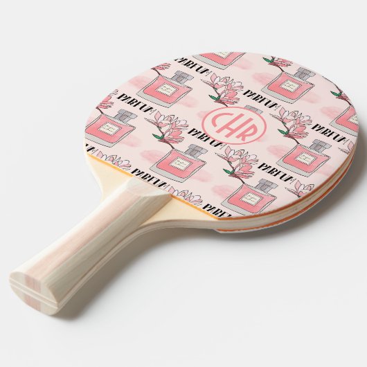 Raquette De Ping Pong Parfums roses mignons | Parfum | Floral | Monogram (Devant Angle)