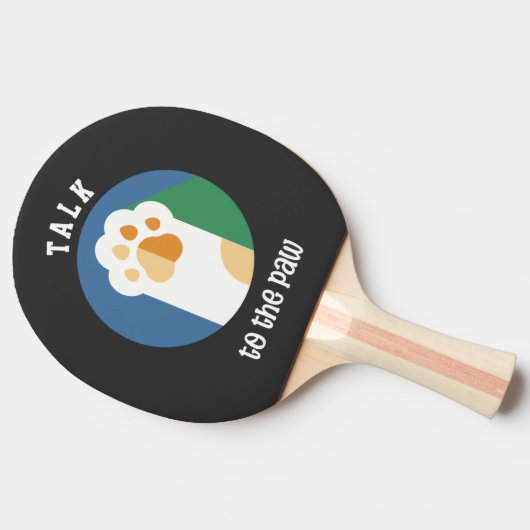 Raquette De Ping Pong Parlez à Paw mignon chat (texte blanc) (Côté)