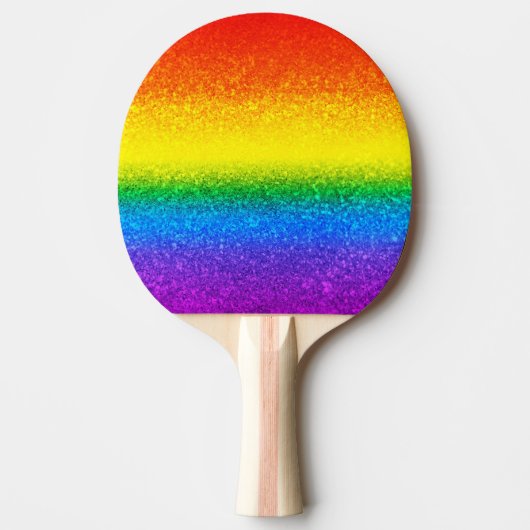 Raquette De Ping Pong Parties scintillant arc-en-ciel chic rayures Nom d (Devant)