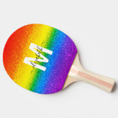 Raquette De Ping Pong Parties scintillant arc-en-ciel chic rayures Nom d (Côté)