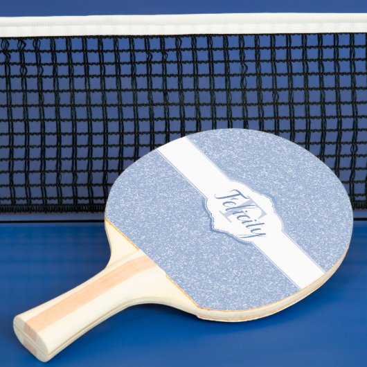 Raquette De Ping Pong Parties scintillant bleu ciel Monogramme Ping Pong (Insitu)