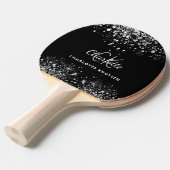 Raquette De Ping Pong Parties scintillant de nom monogramme de poussière (Devant Angle)
