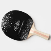 Raquette De Ping Pong Parties scintillant de nom monogramme de poussière (Côté)