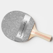 Raquette De Ping Pong Parties scintillant Diamond Argent Bling Girl (Côté)