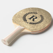Raquette De Ping Pong Parties scintillant d'or avec monogramme (Devant Angle)
