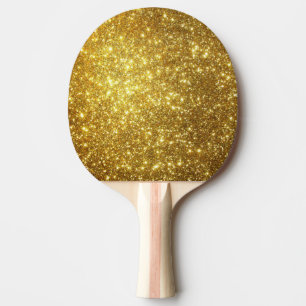 Raquette De Ping Pong Parties scintillant d'or Glam étincelles Bling Gi