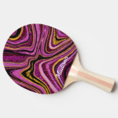 Raquette De Ping Pong Parties scintillant étincelante en marbre rose (Côté)