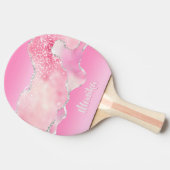 Raquette De Ping Pong Parties scintillant étincelante rose argent Agate (Côté)
