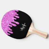 Raquette De Ping Pong Parties scintillant étincelante rose noir Monogram (Côté)