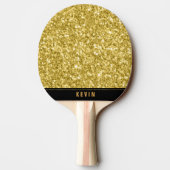Raquette De Ping Pong Parties scintillant Gold Faux Imprimer Monogramme (Dos)