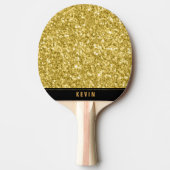 Raquette De Ping Pong Parties scintillant Gold Faux Imprimer Monogramme (Devant)