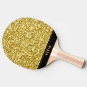 Raquette De Ping Pong Parties scintillant Gold Faux Imprimer Monogramme (Côté)