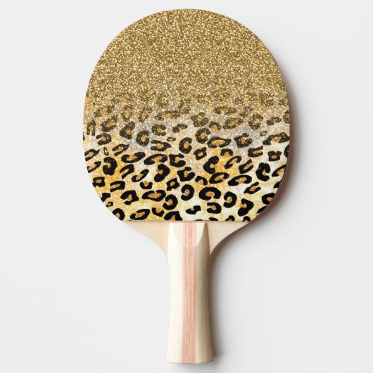 Raquette De Ping Pong Parties scintillant moderne Leopard Motif Gold  Om (Devant)