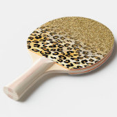 Raquette De Ping Pong Parties scintillant moderne Leopard Motif Gold  Om (Devant Angle)