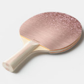 Raquette De Ping Pong Parties scintillant rose-or Faux et texture métall (Devant Angle)