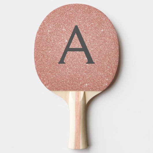 Raquette De Ping Pong Parties scintillant rose Rose or et Monogramme éti (Devant)