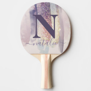 Raquette De Ping Pong Parties scintillant rose violet girly brillant per