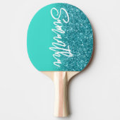 Raquette De Ping Pong Parties scintillant Turquoise de luxe Turquoise Om (Devant)