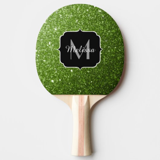 Raquette De Ping Pong Parties scintillant vert clair brille Monogram (Devant)