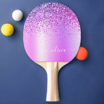 Raquette De Ping Pong Parties scintillant violet Glam Nom du monogramme<br><div class="desc">Purple Faux Foil Métallique Parties scintillant Étincelle En Métal Brossé Monogramme Nom Ping Pong Paddle. Cela rend le cadeau parfait pour 16 ans,  mariage,  douche nuptiale,  anniversaire,  baby shower ou bachelorette pour quelqu'un qui aime le luxe glam et les styles chic.</div>