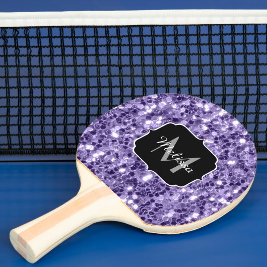 Raquette De Ping Pong Parties scintillant violet ultra violet scintille  (Insitu)