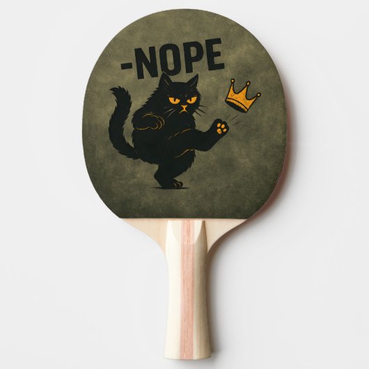 Raquette De Ping Pong Pas De Rois En Amérique Chat Noir Drôle Kicking Cr (Devant)