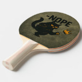 Raquette De Ping Pong Pas De Rois En Amérique Chat Noir Drôle Kicking Cr (Devant Angle)