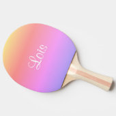Raquette De Ping Pong Pastel Arc-en-ciel rose violet jaune 4Lois (Nom) (Côté)