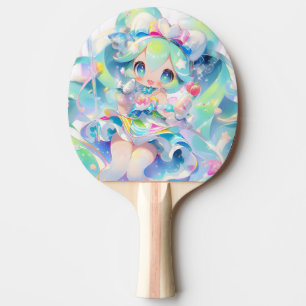 Raquette De Ping Pong Pastel Magique Idol Girl Chibi Anime