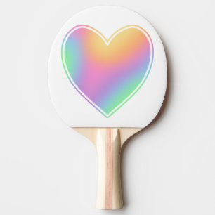 Raquette De Ping Pong Pastel Rainbow Heart