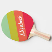 Raquette De Ping Pong Pastel Rainbow Nom personnalisé (Côté)