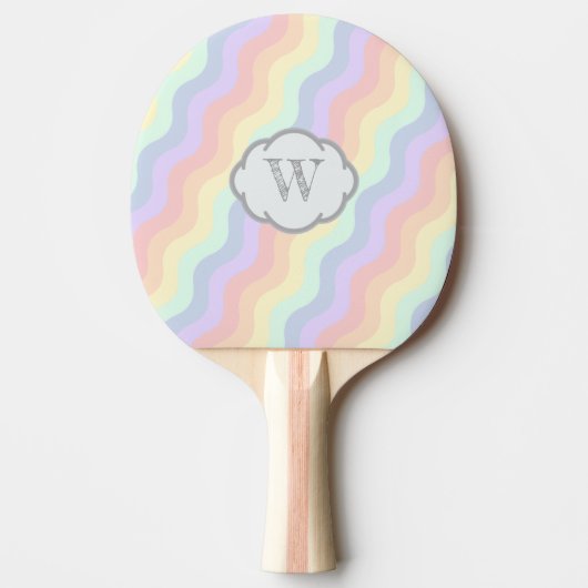 Raquette De Ping Pong Pastel Rainbow Waves Ping Pong Paddle (Devant)