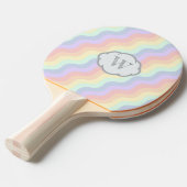 Raquette De Ping Pong Pastel Rainbow Waves Ping Pong Paddle (Devant Angle)
