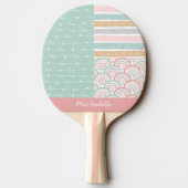 Raquette De Ping Pong Patchwork Heart Rainbow Name Ping Pong Paddle (Dos)