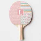 Raquette De Ping Pong Patchwork Hearts Rainbow Monogram Ping Paddle (Devant)